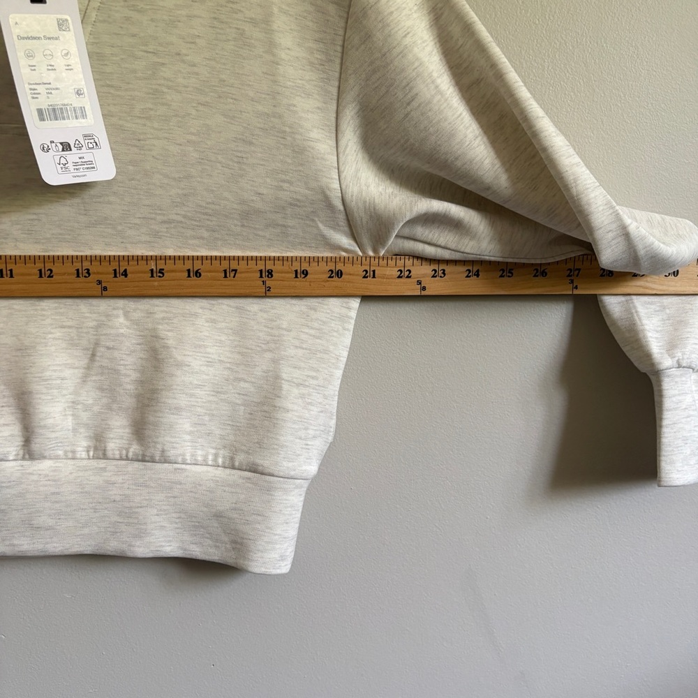 NWT Varley Doublesoft Davidson 1/2 Zip V Neck Supersoft Sweatshirt Sz S Ivory - Picture 9 of 9
